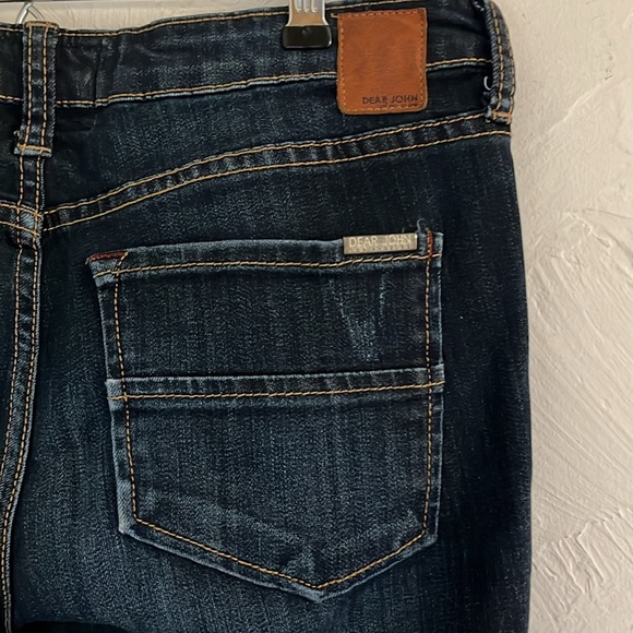 Dear John Denim Straight Leg Jeans, Size 27P/4P, Dark Blue Denim - Picture 3 of 8